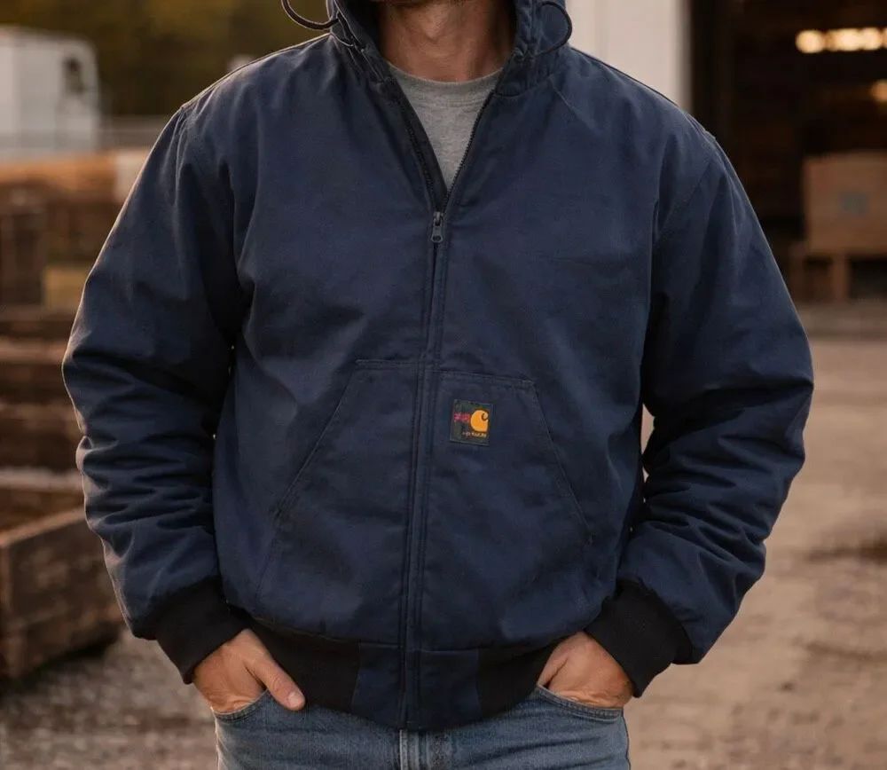 Carhartt FR J99NVY Flame Resistant Jacket Large Navy Nomex ASTM F1506 Workwear